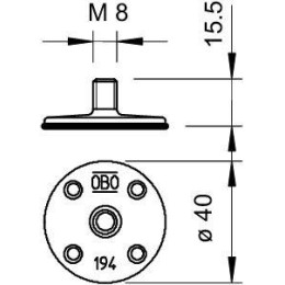 Подставка опорная 194 K OBO 5207266