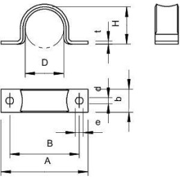 Скоба крепежная двухлапковая d7мм WN 7855 B 7 метал. оцинк. OBO 1044125