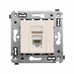 DKC Avanti Компьютерная розетка RJ-45 в стену, кат.5e одинарная, "Ванильная дымка"