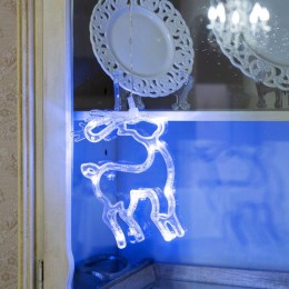 Фигура светодиодная "Олененок" 205х135х10мм 8LED бел. 1Вт 4.5В IP20 на присоске с подвесом элементы