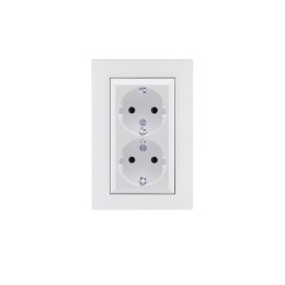 Розетка 2-я Karea RIZZ с заземл. бел. Makel 88001082