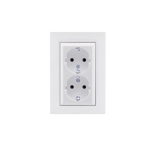 Розетка 2-я Karea RIZZ с заземл. бел. Makel 88001082