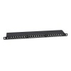 Патч-панель 19дюйм 0.5U 24 порта RJ45 кат.5E Dual IDC PLHD-24-Cat.5e-SH-Dual-0.5U полностью экранир.