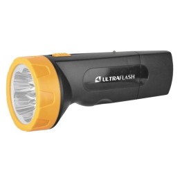 Фонарь аккумуляторный LED3827 5LED аккум. SLA 220В пластик. черн./желт. (кор.) Ultraflash 11241