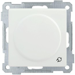 Розетка 1-м СП Bolero РС16-1-0-Б 16А IP20 с заземл. защ. шторки с крышкой механизм бел. IEK ERB16-K0