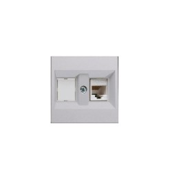 Розетка компьютерная 2-м СП Karea 16А IP20 RJ45 кат.5 механизм сереб. Makel 57065035