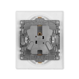Розетка 2-м СП Etika 16А IP20 250В 2P+E с заземл. немецк. стандарт винт. клеммы в сборе бел. Leg 672