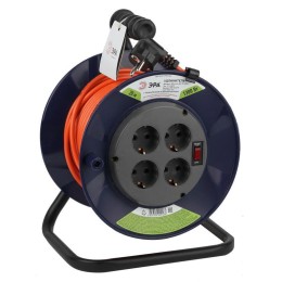 Удлинитель на пластик. катушке 4х20м с заземл. 6А IP20 RPx-4es-3х0.75-20m ПВС 3х0.75 Эра Б0046845