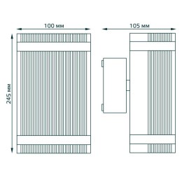 Светильник Enigma 2х50Вт GU10 IP54 100х100х245мм НТУ садово-парковый настенный архитектурный GAUSS G