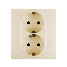 Розетка 2-м СП Etika 16А IP31 250В 2х2P+E с заземл. защ. шторки немецк. стандарт безвинт. клеммы сл.
