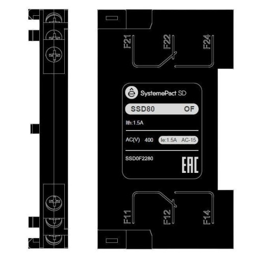 Контакт вспомогательный для SD80 2NO2NC SE SSDOF2280