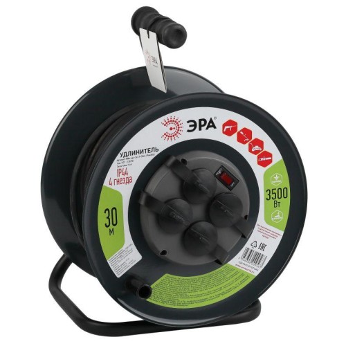 Удлинитель на метал. катушке 4х30м с заземл. 16А IP44 RMx-4es-3х1.5-30m-IP44(KG) КГ 3х1.5 Эра Б00468