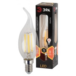 ЭРА F-LED BXS-5W-827-E14 (филамент, свеча на ветру, 5Вт, тепл, E14)