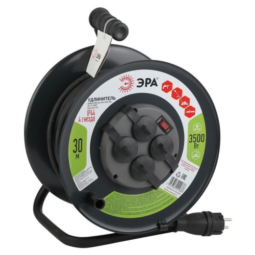 Удлинитель на метал. катушке 4х30м с заземл. 16А IP44 RMx-4es-3х2.5-30m-IP44(KG) КГ 3х2.5 Эра Б00430