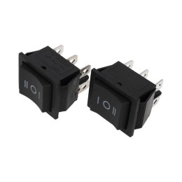 Выключатель клавишный 250В 15А (6с) (ON)-OFF-(ON) с нейтралью без фикс. черн. (RWB-508 SC-767) Rexan