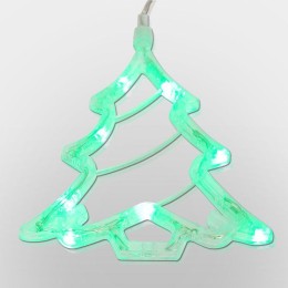 Фигура светодиодная "Елочка" 190х160х10мм 8LED зел. 1Вт 4.5В IP20 на присоске с подвесом элементы пи