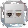 Розетка телефонная 2-м СП Simon 15 RJ11 винтов. зажимы механизм бел. Simon 1591589-030