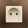 Розетка 1-м СП Etika 16А IP31 250В 2P без заземл. защ. шторки немецк. стандарт винтов. клеммы механи