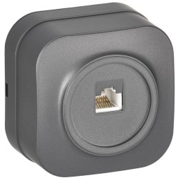 Розетка компьютерная ОП RJ45 кат.5E GLORY РК10-ХСм сталь матов. IEK EKH10-K46M