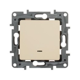 Выключатель 1-кл. СП Etika 10А IP20 250В 10AX с подсветкой/индикацией безвинтов. зажимы механизм сл.