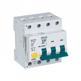 Dekraft Дифференциальный автомат (АВДТ) 3Р+N 32А 300мА тип AC х-ка С ДИФ-103 6кА