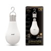 Лампа светодиодная Black 7Вт A60 грушевидная 3000К тепл. бел. E27 450лм аккум. Li-Ion GAUSS 10240210