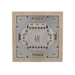 Переключатель проходной 2-кл. СП Rain IP20 в сборе с рамкой крем. LEZARD 703-0303-106