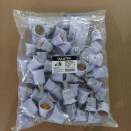 Переходник с цоколя V03-PА-E14 E27 E14 на E27 пласт. 220В 4А Volsten 12231