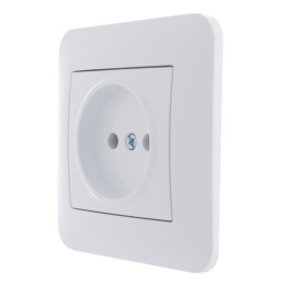 Розетка 1-м СП Karina 16А IP20 без заземл. керамика механизм бел. LEZARD 707-0288-121