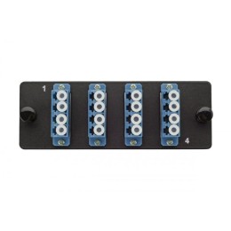 Комплект планка Q-SLOT с 4 адаптерами LC OS2 монтаж. шнуры КДЗС Eurolan 38M-S2-4L-04BL