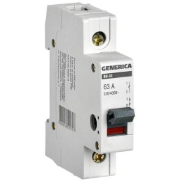Выключатель нагрузки (мини-рубильник) 1п 63А ВН-32 GENERICA MNV15-1-063