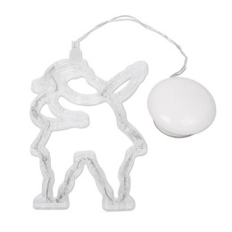 Фигура светодиодная "Санта Клаус" 190х130х10мм 8LED бел. 1Вт 4.5В IP20 на присоске с подвесом элемен