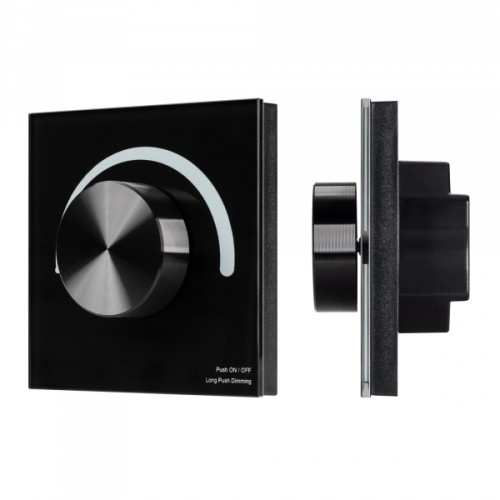 Arlight Панель SMART-P37-DIM-IN Black (230V, 1.2A, TRIAC, Rotary, 2.4G) (IP20 Пластик, 5 лет)