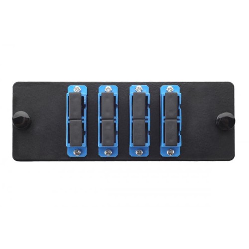 Планка Q-SLOT с 4 адаптерами дуплекс SC OS2 Eurolan 38M-S2-2S-01-04BL