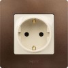 Розетка 1-м СП Etika 16А IP31 250В 2P+E с заземл. защ. шторки немецк. стандарт винтов. клеммы механи
