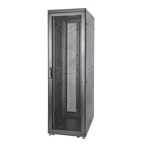 Шкаф Rackcenter D9000 42U 600х1000 передняя дверь перф. 1-ств. задняя дверь перф. 2-ств. черн. Eurol