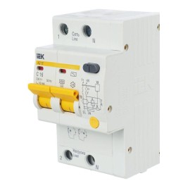 Выключатель автоматический дифференциального тока 2п C 16А 10мА тип AC 4.5кА АД-12 KARAT IEK MAD10-2