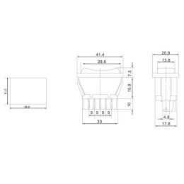 Выключатель клавишный (стеклоподъемника) 12В 20А (5с) (ON)-OFF-(ON) черн. (ASW-01) Rexant 36-4410