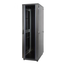 Шкаф Racknet S3000 22U 600х800 передняя дверь стекло 1-ств. задняя дверь метал. 1-ств. черн. Eurolan