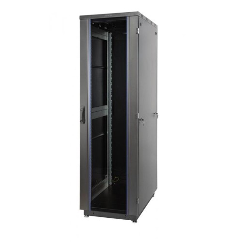 Шкаф Racknet S3000 22U 600х800 передняя дверь стекло 1-ств. задняя дверь метал. 1-ств. черн. Eurolan