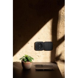 Выключатель 2-кл. ОП Quteo 10А IP20 10AX черн. матов. Leg 782474