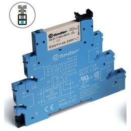 Модуль интерфейсный электромеханич. реле 1CO 6А AgNi 24В AC/DC IP20 винт. клеммы (уп.1шт) FINDER 385