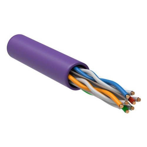 Кабель витая пара U/UTP кат.6 4х2х23AWG solid LSZH фиолет. (уп.305м) ITK LC1-C604-126