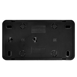 Блок ОП Олимп 1-кл. выкл. с подсветкой 10А + роз. с заземл. 16А 220В горизонт. черн. Universal 79468