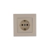 Розетка 1-м Karea RIZZ с заземл. керамика крем Makel 88010008
