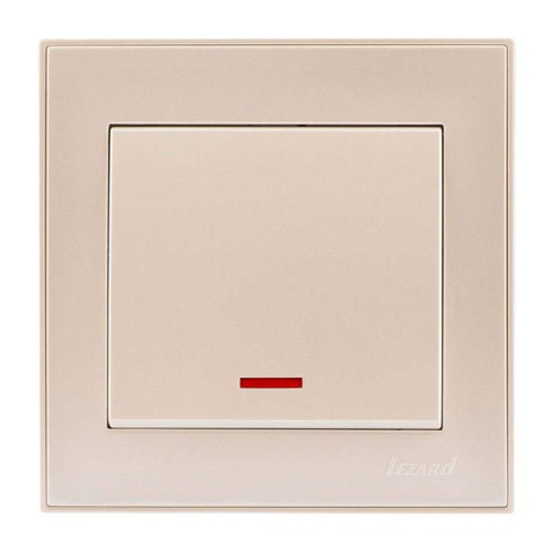 Выключатель 1-кл. СП Rain IP20 с подсветкой крем. LEZARD 703-0303-111