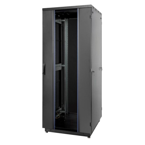 Шкаф Racknet S3000 42U 800х1000 передняя дверь стекло 1-ств. задняя дверь метал. 2-ств. черн. Eurola