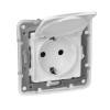 Розетка 1-м СП Etika 16А IP44 250В 2P+E с заземл. защ. шторки с крышкой немецк. стандарт безвинтов.