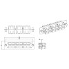 Панель FO-FPM-W120H32-6DSC-BL для FO-19BX с 6 SC (duplex) адаптерами 12 волокон одномод. 120х32мм ад