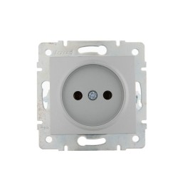 Розетка 1-м СП Karina 16А IP20 без заземл. керамика механизм матов. серебр. LEZARD 707-4388-121